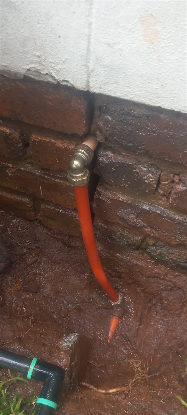 Soggy ground from burst underground pipe in Wemmer Pan