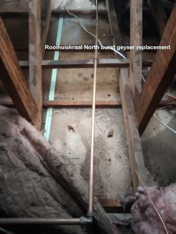 Rooihuiskraal North burst geyser replacement by certified plumbers offering free call out fees including a plumbing CoC and a damage report for insurances.