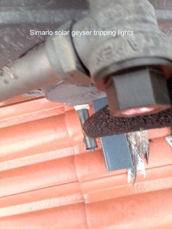 Simarlo solar geyser tripping lights