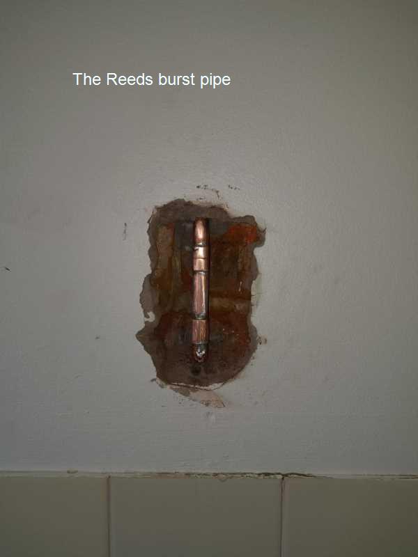 The Reeds burst pipe repair