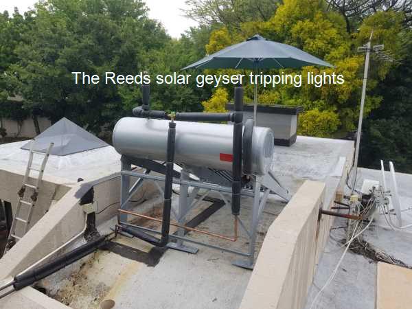 The Reeds solar geyser tripping lights