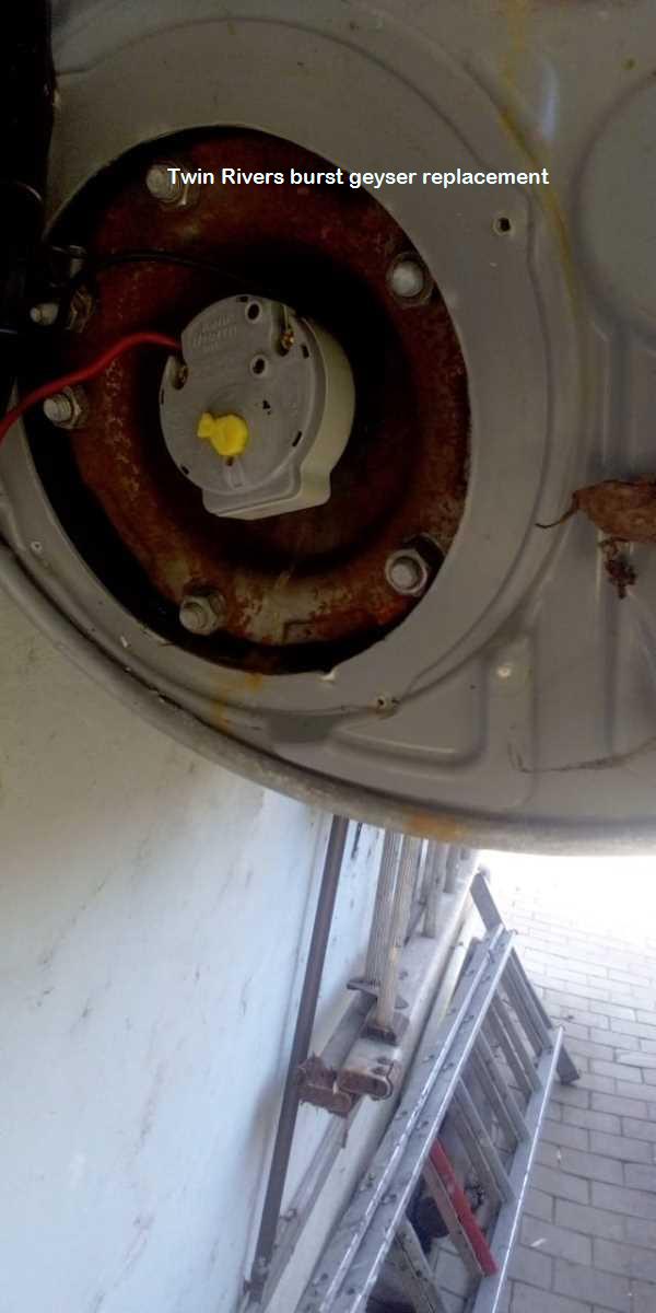 Twin Rivers burst geyser replacement certified and qualified plumbers at all hours including weekends and public holidays with guarantees.