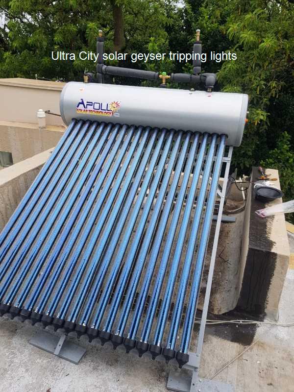 Ultra City solar geyser tripping lights