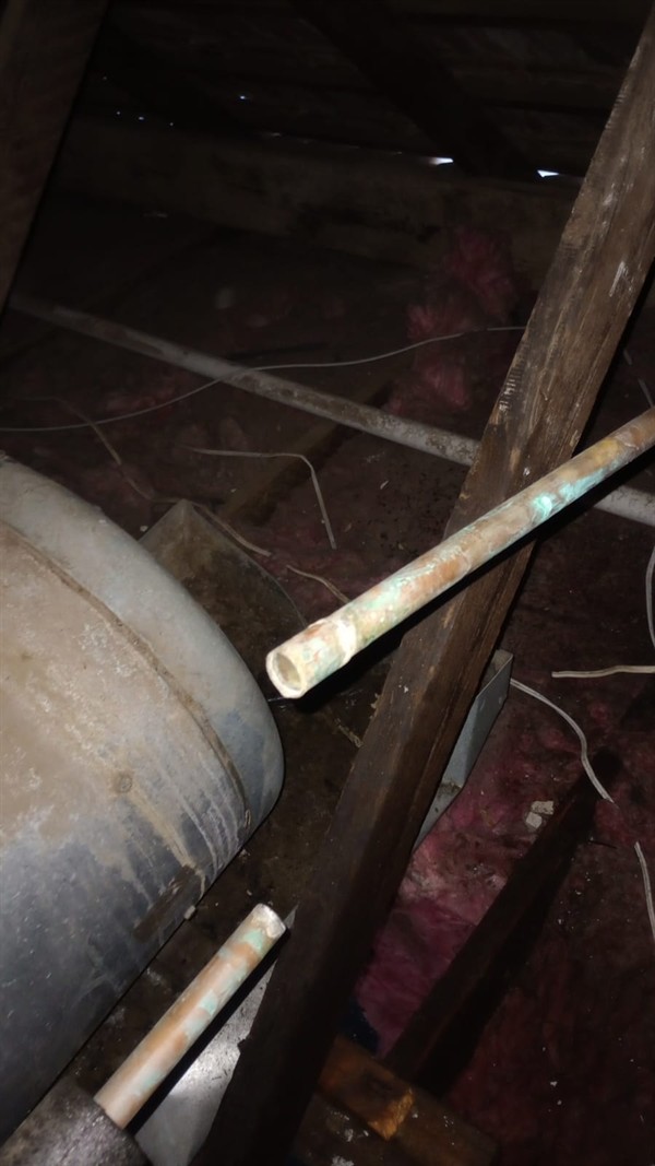 Badly soaking ceiling from burst geyser in Northdene Estate