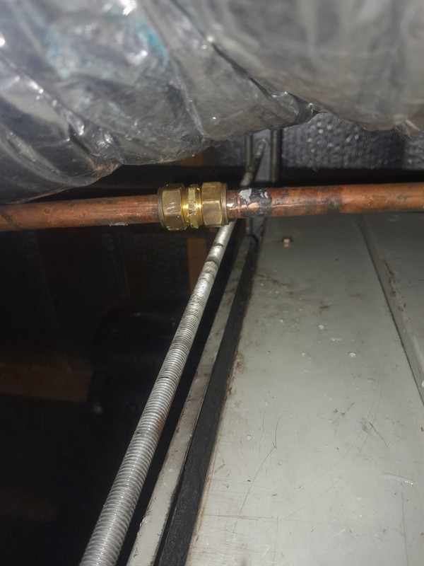 Severe ceiling leak from burst pipe in Oriental Plaza