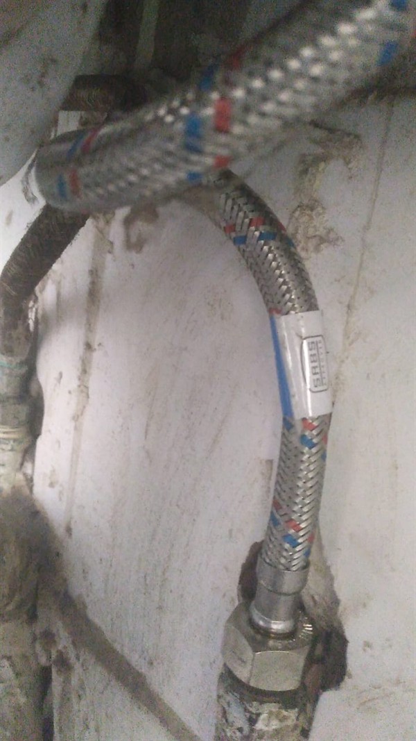 New angle valve ready for installation on toilet