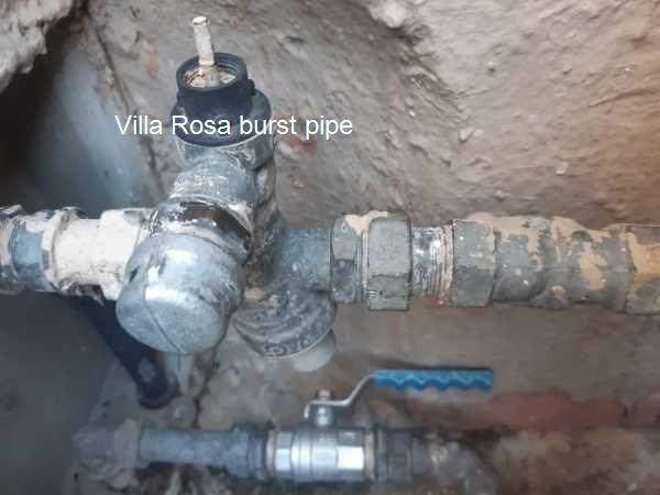 Villa Rosa burst pipe repair
