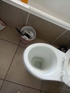 What should I do if my toilet is blocked?